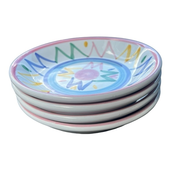 Set of 2 Pasta Salad Bowls - handpainted Italy VTG - Picture 2 of 4